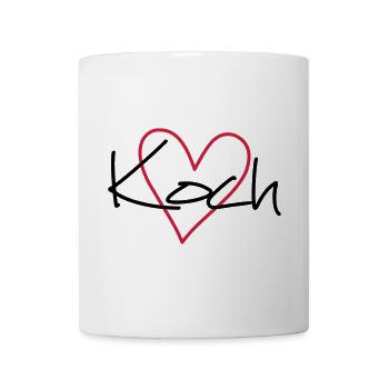 Koch Herz Hobbykoch Küche Geschenkidee - Tasse - Weiß - Vorne
