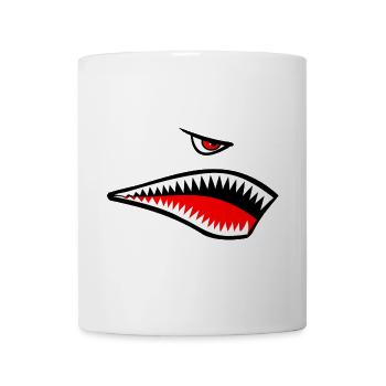 Shark face, Shark Teeth, Nose art - Mug - white - Front