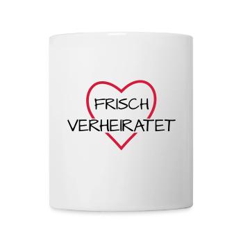 Frisch verheiratet Herz Hochzeit Hochzeitsreise - Tasse - Weiß - Vorne