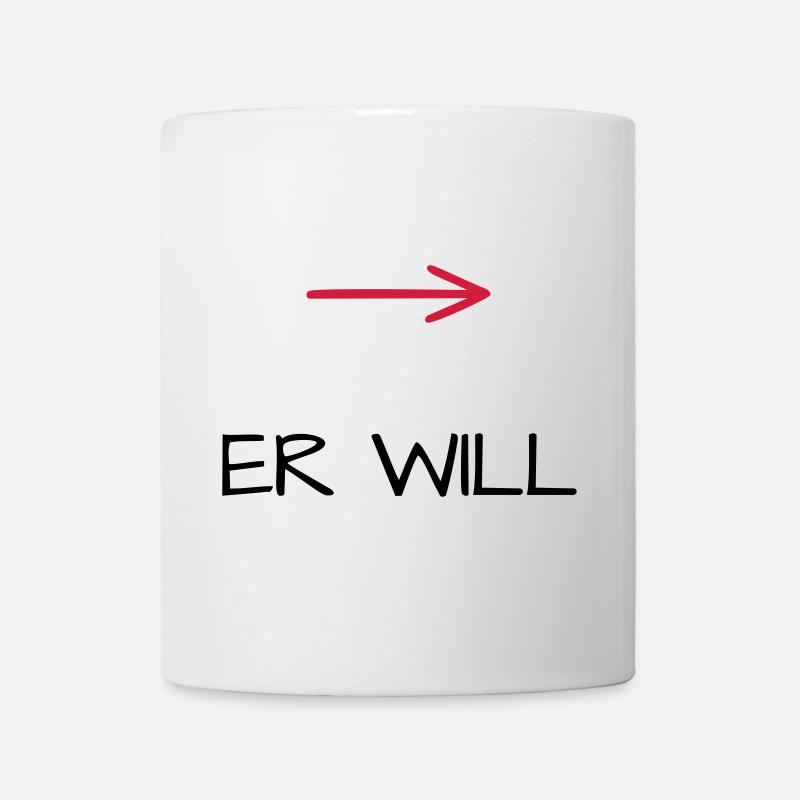 Er will Junggesellenabschied Pfeil - Tasse - Weiß