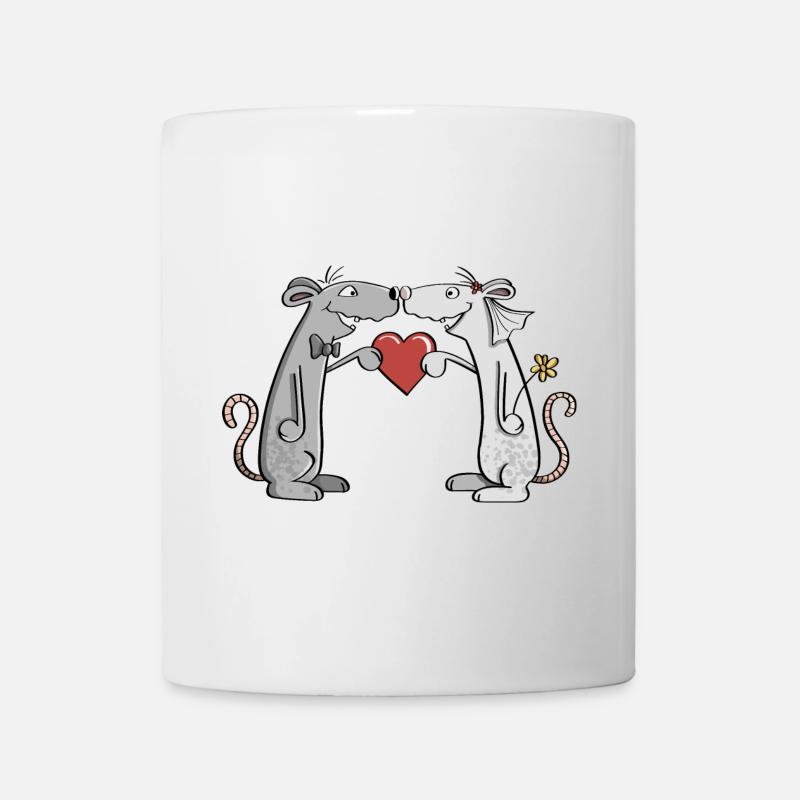 Souris de mariage - mariée et le marié - mariée - marié - Mug blanc - blanc