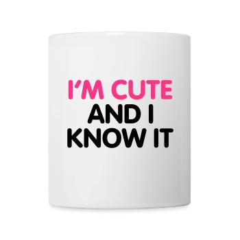 I'm cute and i know it - Mug blanc - blanc - Devant