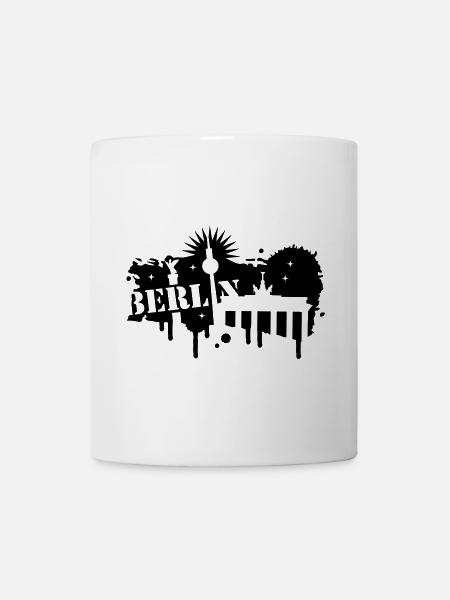Berlin, Brandenburg Gate, and Victory Column - Mug - white