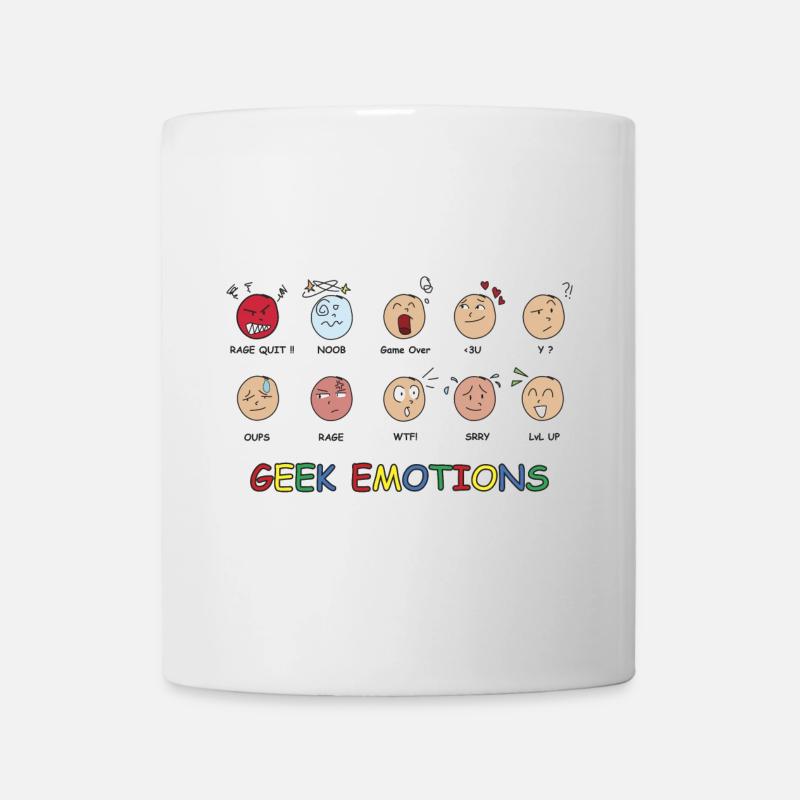 GEEK EMOTIONS - Texte NOIR - Mug blanc - blanc