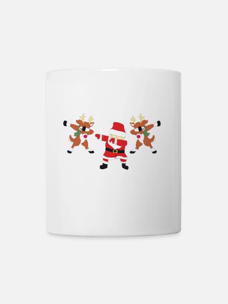 père noël avec des cerfs dab - Mug blanc - blanc