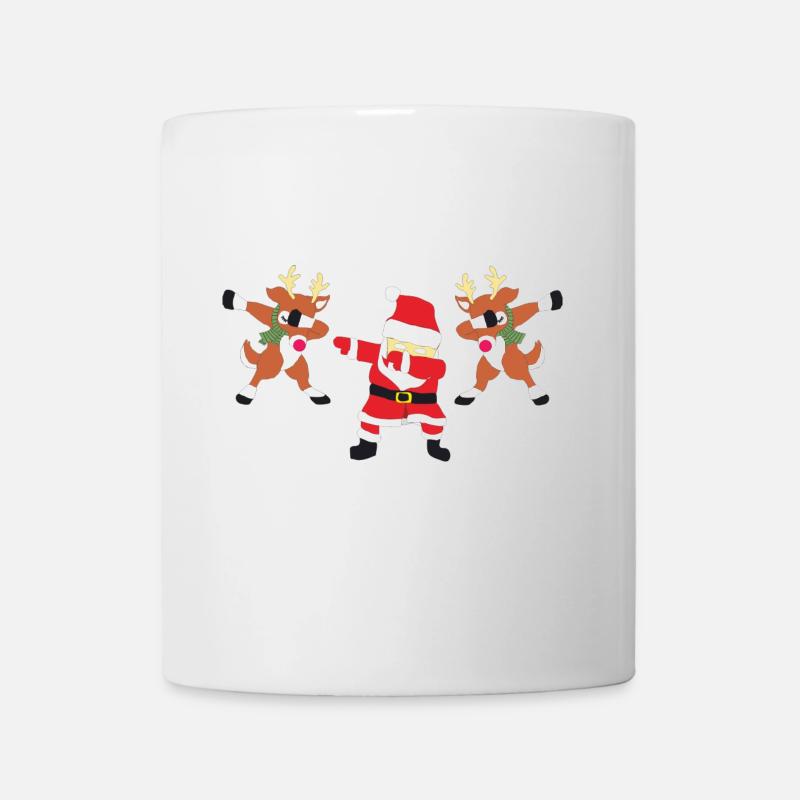 père noël avec des cerfs dab - Mug blanc - blanc