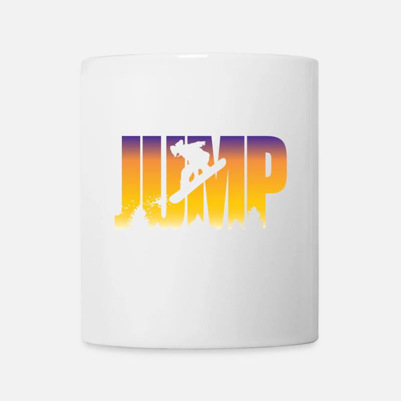 Jump and snowboarder - Mug blanc - blanc
