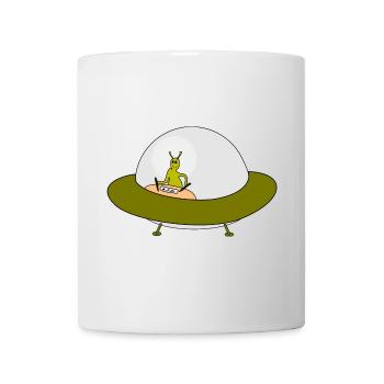 Alien Ufo Freundschaftsmotiv - Tasse - Weiß - Vorne