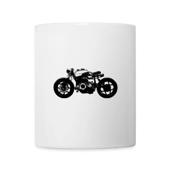 Silhouette de moto noire Rétro - Mug blanc - blanc - Devant