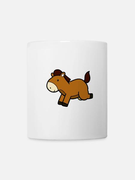 Springendes Pferd - Tasse - Weiß