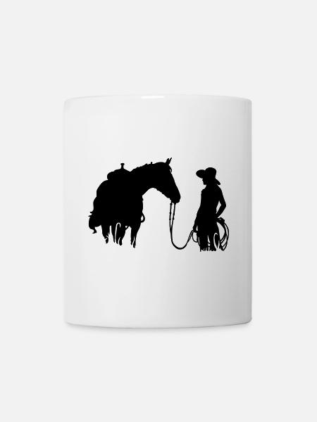 cheval et femme - Mug blanc - blanc