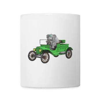 Vintage car cartoon funny - Mug - white - Front