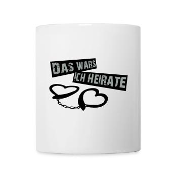 ich_heirate_schwarz - Tasse - Weiß - Vorne