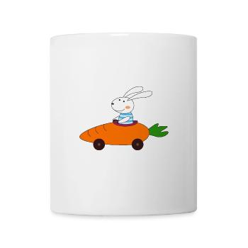 Lapin dans la voiture, Pâques, lapin de Pâques, chemise pour enfants - Mug blanc - blanc - Devant