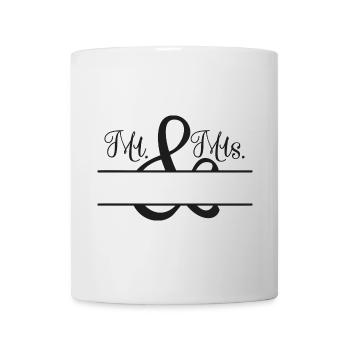 Mr. & Mrs. + Nom à personnaliser - Mug blanc - blanc - Devant