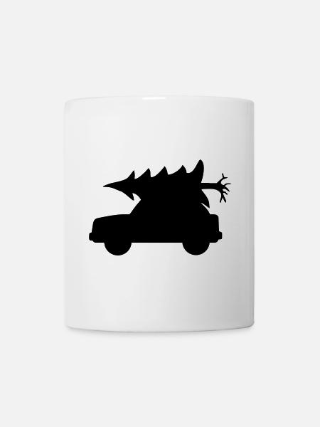 Tannenbaum Weihnachten Auto - Tasse - Weiß
