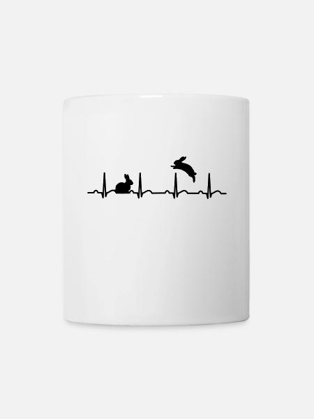 Hase Kaninchen Heartbeat Geschenk - Tasse - Weiß