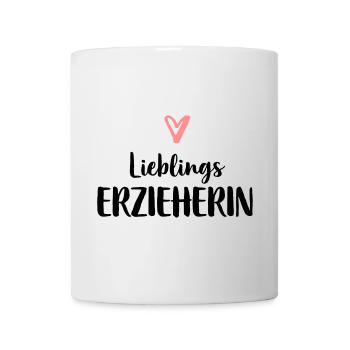 Lieblings Erzieherin Herz Geschenk Kindergarten - Tasse - Weiß - Vorne