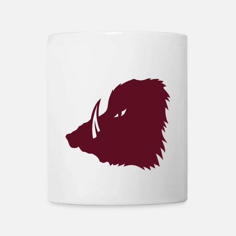 wilde Wildschwein-Silhouette - Tasse - Weiß