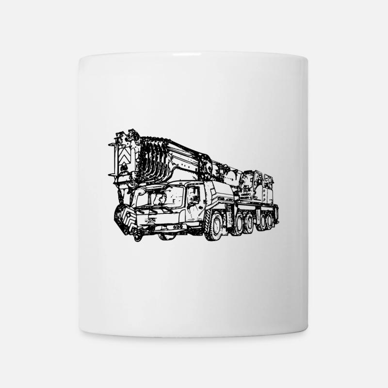 Kran crane Mobilkran 5 Achser schwarz 250 5250 - Tasse - Weiß