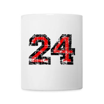 Zahl 24 (Vintage Rot) 24. Geburtstag Nr. 24 - Tasse - Weiß - Vorne