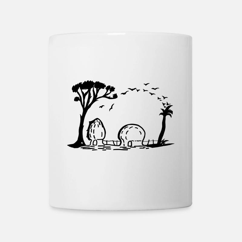 Elephant Village Optical Illusion - Mug - white