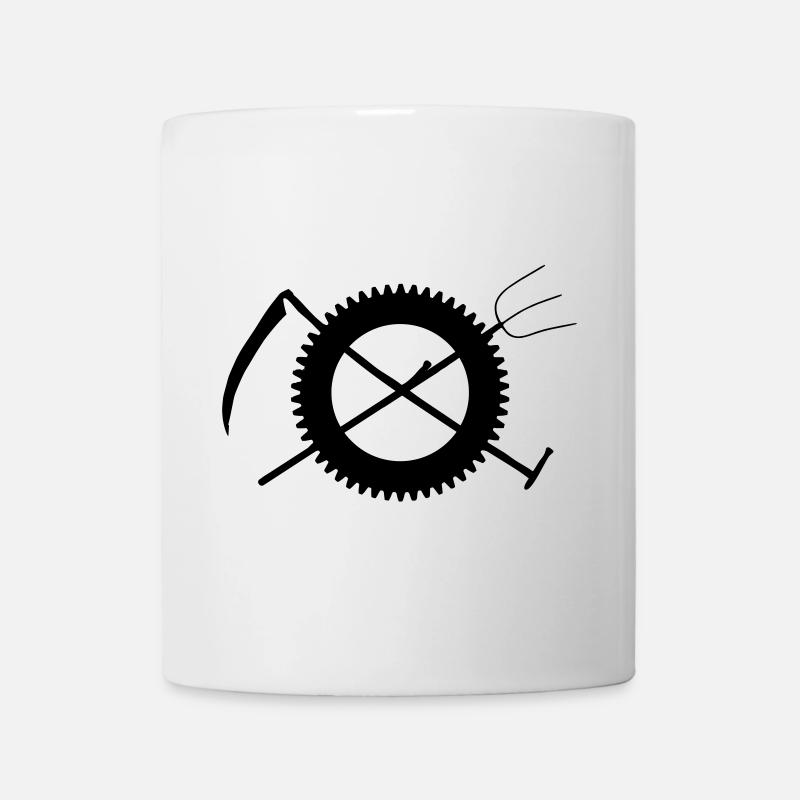 Fork scythe gear farmer icon - Mug - white