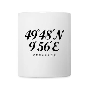 Würzburger Koordinaten Würzburg - Tasse - Weiß - Vorne