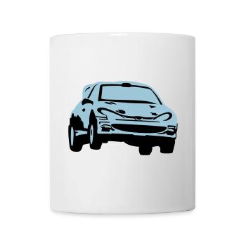 Rallye, Rallyeauto, Rennauto - Tasse - Weiß - Vorne