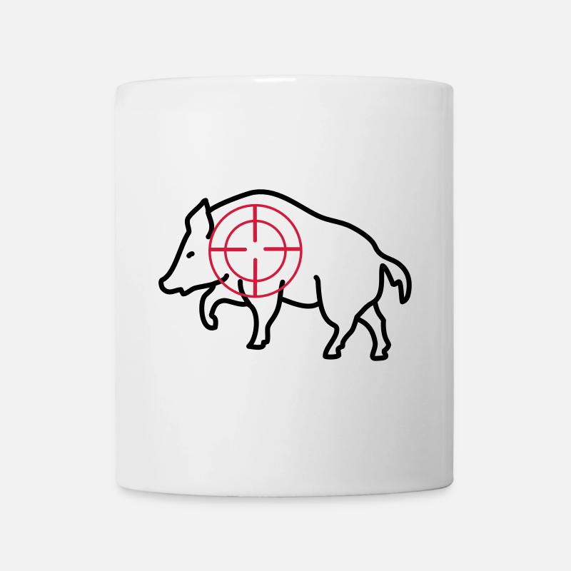 wildschwein jäger jagd - Tasse - Weiß