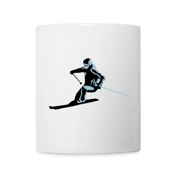 skieur, ski - Mug blanc - blanc - Devant