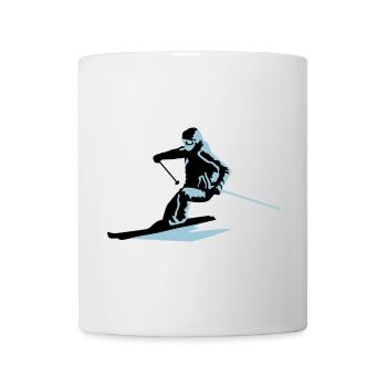 skieur, ski - Mug blanc - blanc - Devant