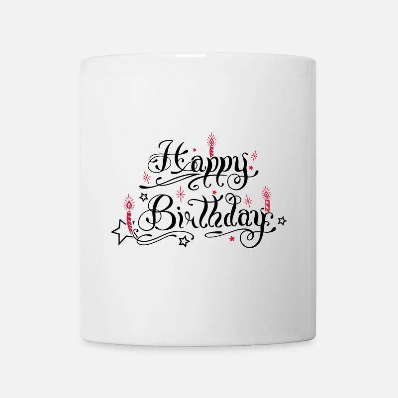 Joyeux anniversaire avec des bougies - Mug blanc - blanc