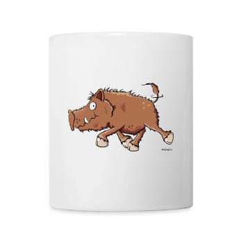 Running Wild Boar - Comic - Cartoon - Mug - white - Front