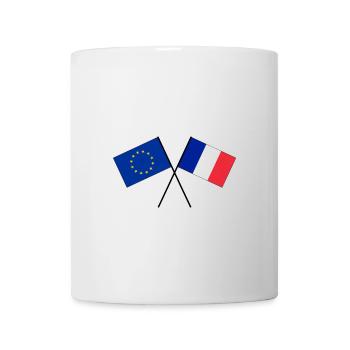 France Europe UE - drapeaux croisés drapeaux - Mug blanc - blanc - Devant
