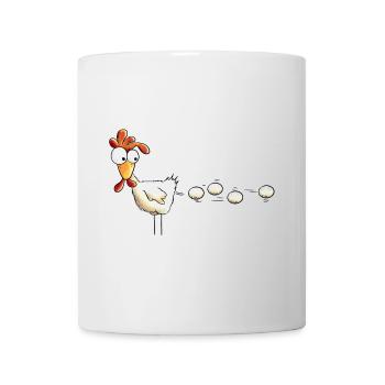 Hen lays a lot of eggs - Cartoon - Chicken - Gift - Mug - white - Front