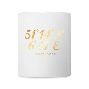 Düsseldorfer Koordinaten von Düsseldorf - Tasse - Weiß - Vorne