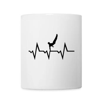 Turnen EKG Herzschlag, Turner - Tasse - Weiß - Vorne