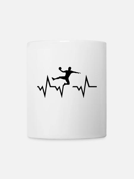 Handball EKG Herzschlag - Männer - Tasse - Weiß