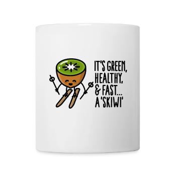It's green healthy and fast: a skiwi - Ski kiwi - Mug blanc - blanc - Devant