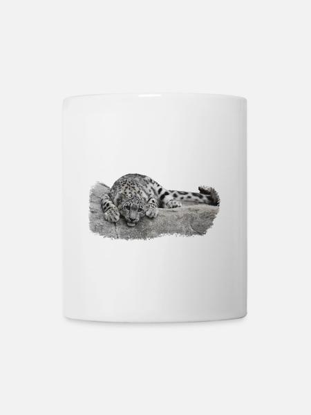 Snow leopard cub relaxed - Mug - white