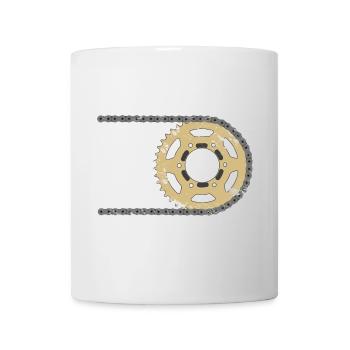 Sprocket chain composite cracks - Mug - white - Front