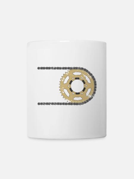 Ritzel Kette Verbund Risse - Tasse - Weiß