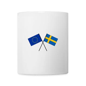 Schweden Europa EU Flagge Fahne gekreuzt - Tasse - Weiß - Vorne