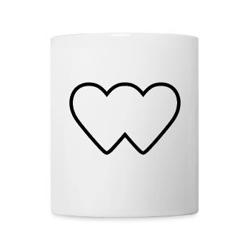 Herz doppelt Verbundenheit Icon Kontur - Tasse - Weiß - Vorne