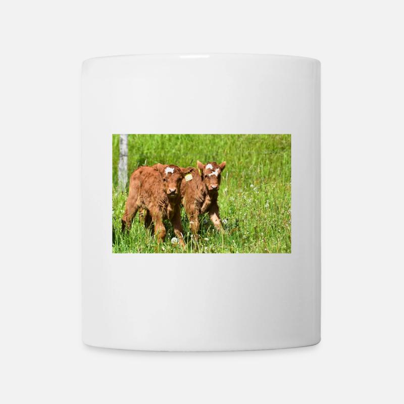 Kälber auf Eifeler Wiesen - Tasse - Weiß