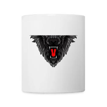Detaillierter Wolfsgesicht-Print - Tasse - Weiß - Vorne