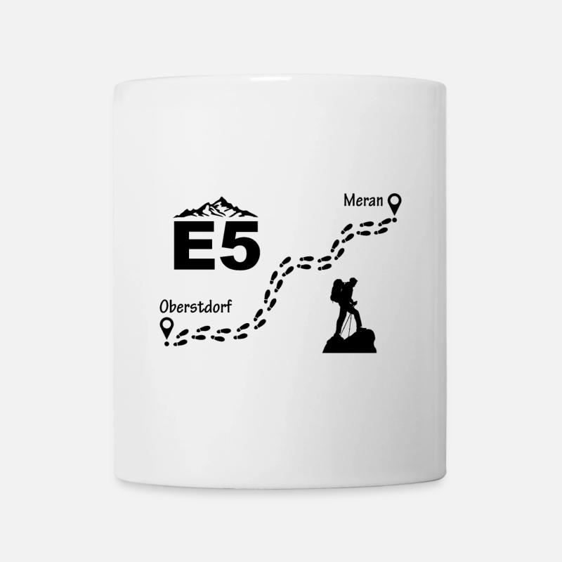 E5 Alpenüberquerung - Tasse - Weiß
