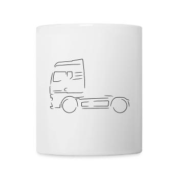 Dessin au trait de contour de camion allemand - Mug blanc - blanc - Devant