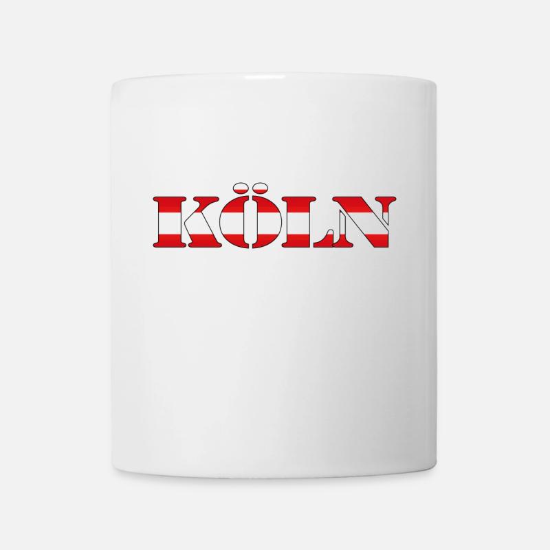 "Köln" Rot-Weiss [Stencil] - Tasse - Weiß